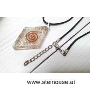 Orgon Anhänger Raute: Selenit & Spirale